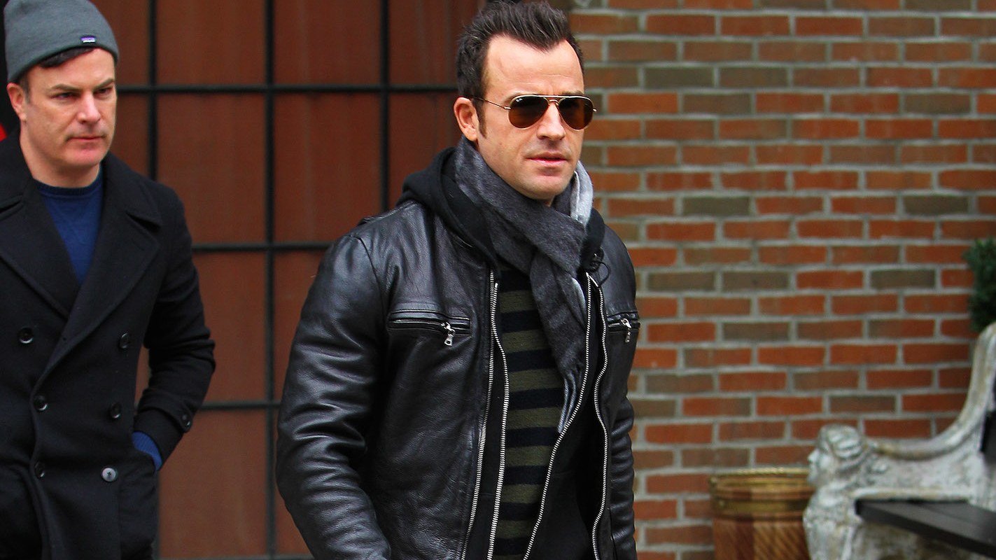 justin theroux leather jacket style