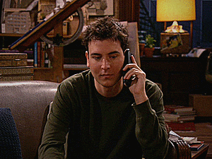 ted talking with barney on the phone