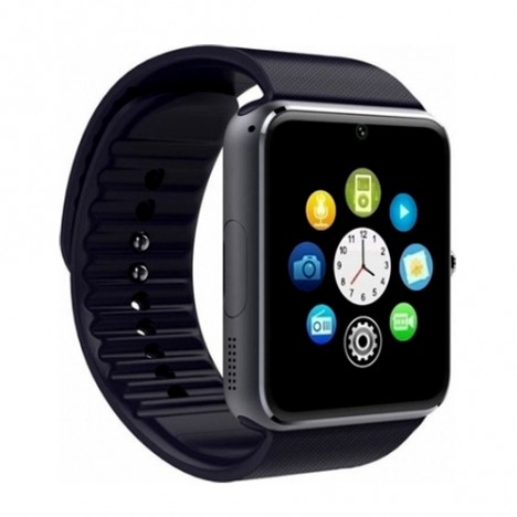 gt08 smartwatch με υποδοχή sim και κάμερα μαύρο