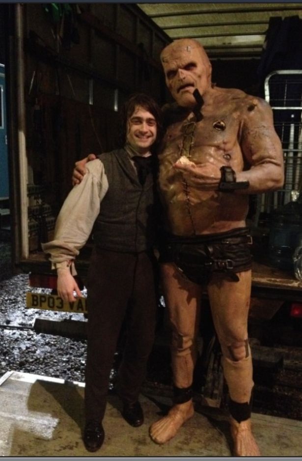 Spencer Wilding with Daniel Radcliffe on the set of Victor Frankenstein