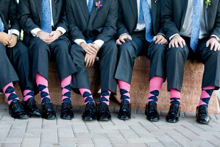 pink groomsmen socks