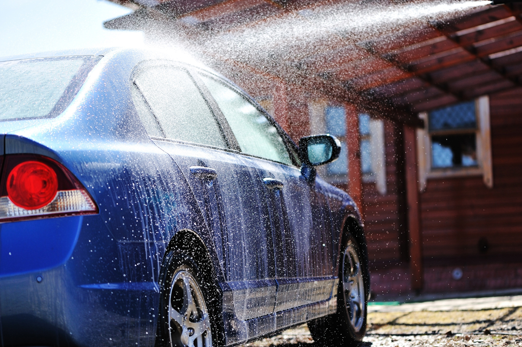 Blue car washing on open air 14775710