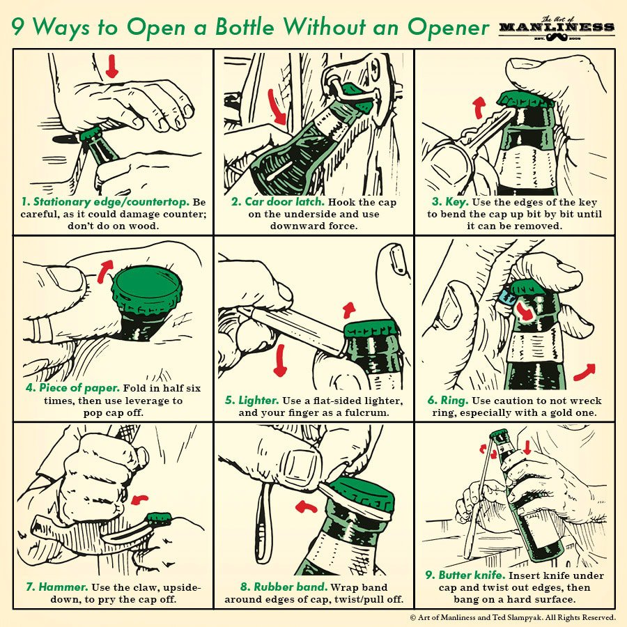 9 Ways Open a Bottle 1