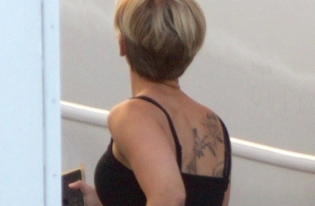 Scarlett Johansson back tattoo