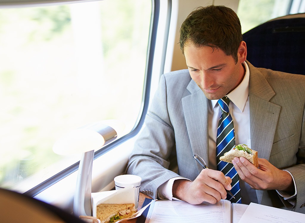 business man sandwich lunch
