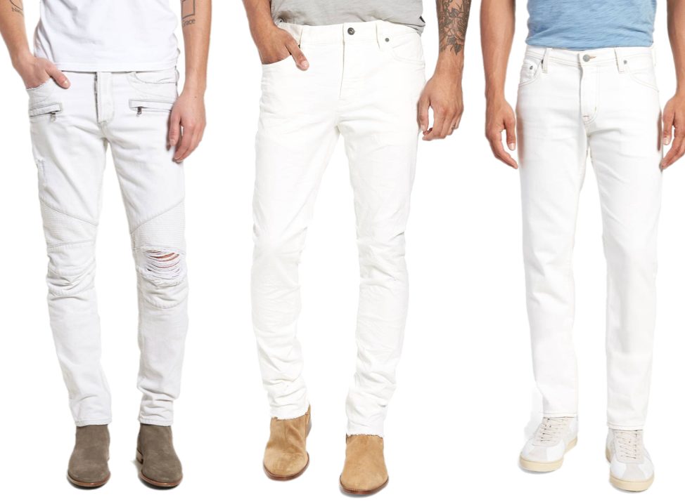 whitesummer slim fit mens white pants 2019