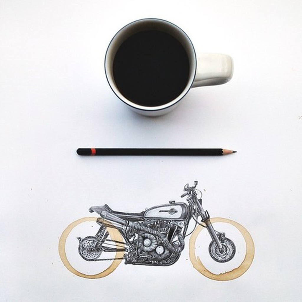 Καμία καφεμαντεία: Ζωγραφική με μολύβι και κατακάθι του καφέ