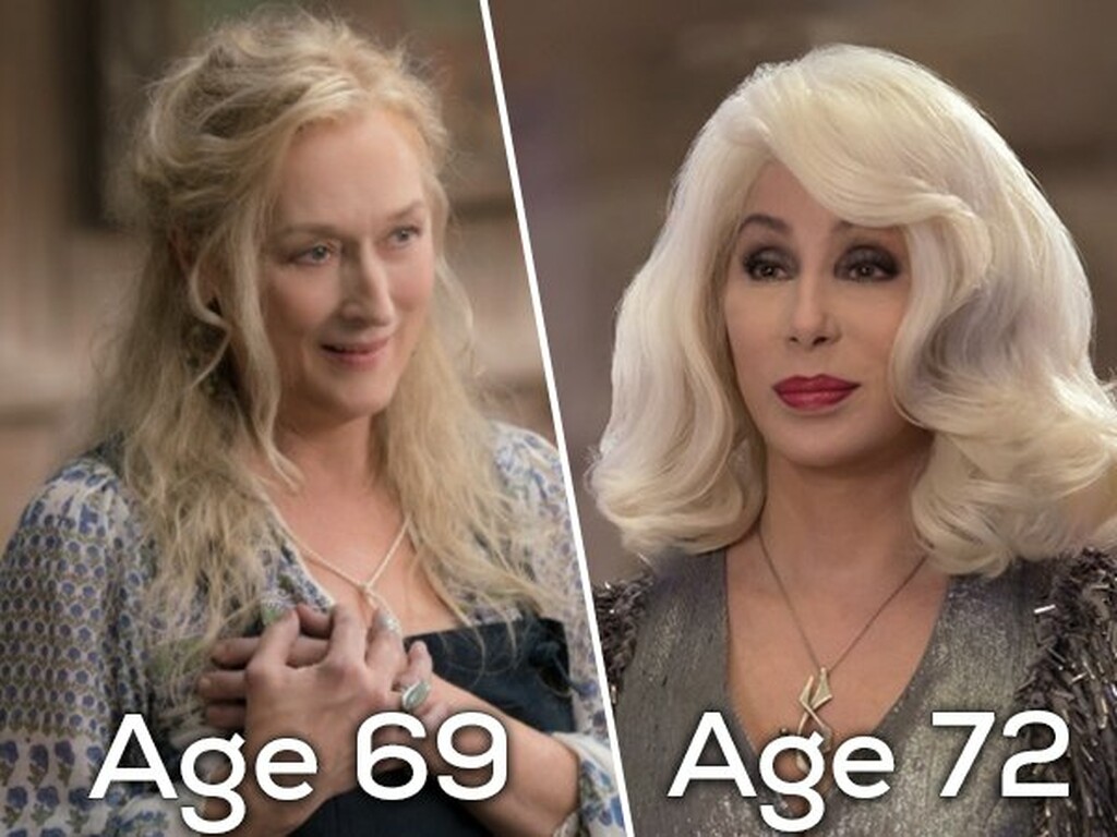 «Mamma Mia! Here We Go Again»: Αμφότερες κοντά 70 η Cher εξαιτίας των τριών χρόνων που τη χωρίζουν από την Merryl Streep μπορούσε να παίξει τη μητέρα της.