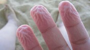 Ρυτίδιασμα του δέρματος:
Οι ρυτίδες που εμφανίζονται στο δέρμα των χεριών μας διαδραματίζουν έναν σημαντικό ρόλο. Το φαινόμενο αυτό προκαλείται από το γεγονός ότι, όταν το σώμα μας αντιμετωπίζει μια αυξημένη ποσότητα υγρασίας, καταλαβαίνει ότι το περιβάλλον μπορεί να είναι ολισθηρό. Έτσι, το δέρμα των χεριών μας αρχίζει αμέσως να αλλάζει για να μπορούμε εύκολα να πιάνουμε τις λείες επιφάνειες.
