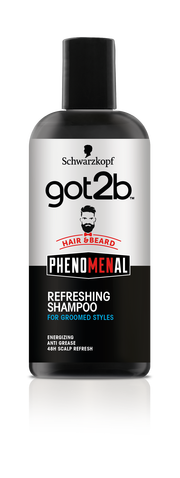 Schwarzkopf got2b Phenomenal Deep Cleansing Shampoo Hair & Beard 250ml : Σαμπουάν καθαρισμού για μαλλιά & μούσια. Με προσθήκη φυσικού  κάρβουνου, που καθαρίζει αποτελεσματικά το δέρμα από τον ιδρώτα και το σμήγμα ενώ ταυτόχρονα περιποιείται τα μαλλιά και τα μούσια, χωρίς να τα στεγνώνει ή να τα βαραίνει. 
