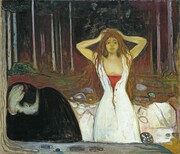 Edvard Munch, Ashes (1894). Ο Νορβηγός Συμβολιστής Edvard Munch συνήθιζε να χρησιμοποιεί τη βαθιά του αγωνία σαν έμπνευση για τη δουλειά του. Η ασθένεια που τον ταλαιπωρούσε, οι υπαρξιακές ανησυχίες και οι πρόωροι θάνατοι αγαπημένων του προσώπων, έδωσαν ζωή σε πολλούς και εντυπωσιακούς πίνακές του