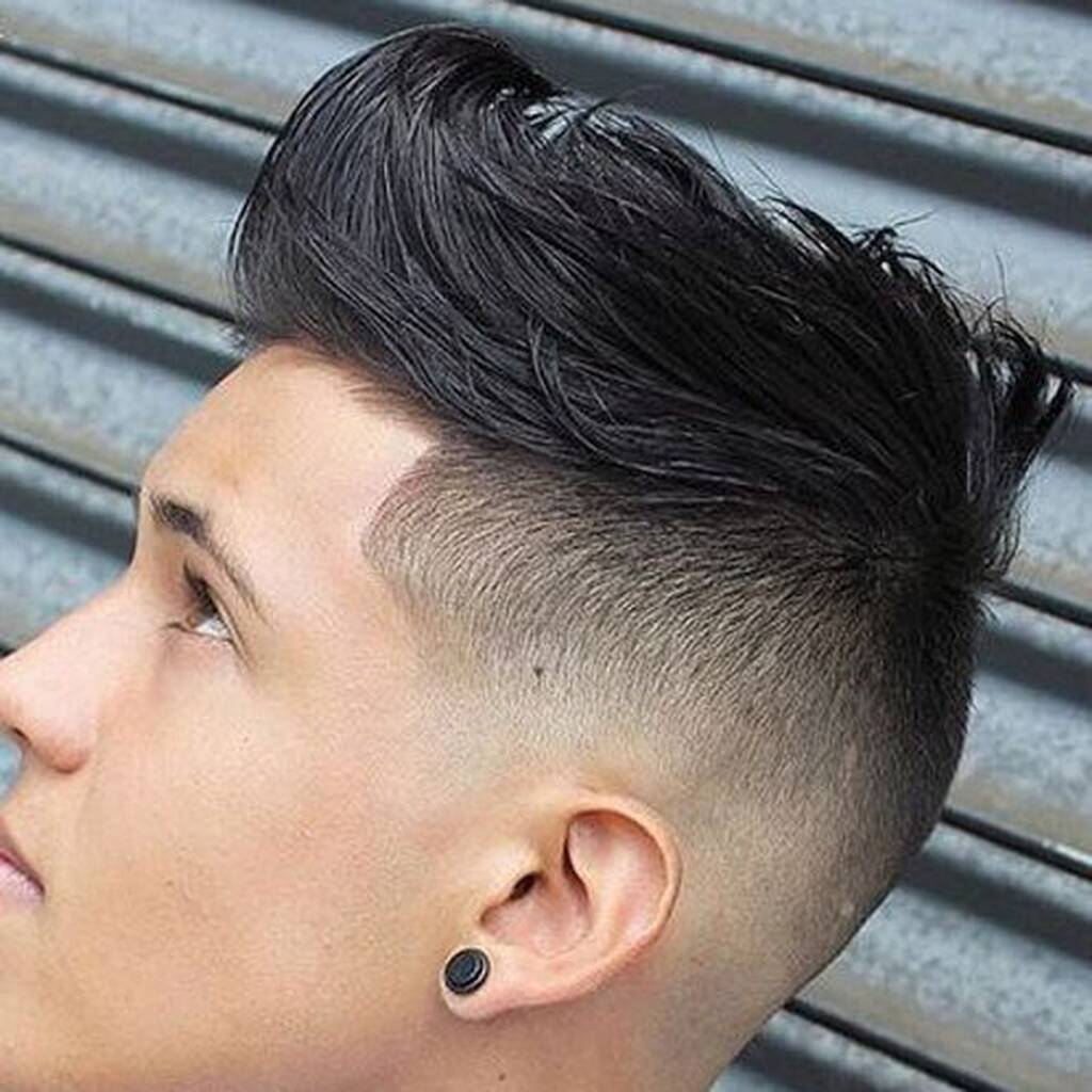 High Temple Fade with Textured Tousled Hair
