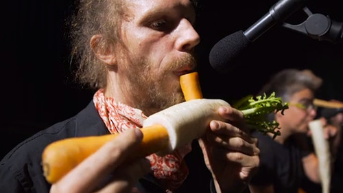 Μια ορχήστρα στη Βιέννη δίνει παραστάσεις με όργανα φτιαγμένα από λαχανικά
