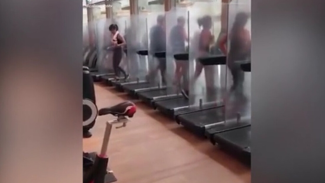 Απίστευτες εικόνες - Έτσι ανοίγουν και πάλι τα γυμναστήρια που μοιάζουν με κλινικές (photos+video)
